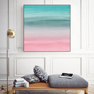 Touching Pink Teal Turquoise Watercolor Abstract #1 by Anita & Bella Jantz on GIANT ART - green digital painting