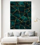 Dark Teal Ink Copper Gold Geometric Glam #1 #geo #decor #art by Anita & Bella Jantz on GIANT ART - green digital painting