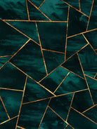 Dark Teal Ink Copper Gold Geometric Glam #1 #geo #decor #art by Anita & Bella Jantz on GIANT ART - green digital painting