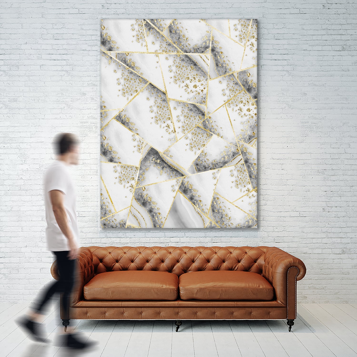 White Agate Gold Geometric Glam #1 #geo #gem #decor #art by Anita & Bella Jantz on GIANT ART - gray vector illustration