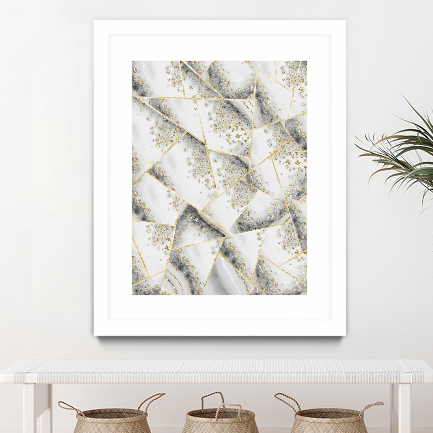 White Agate Gold Geometric Glam #1 #geo #gem #decor #art by Anita & Bella Jantz on GIANT ART - gray vector illustration