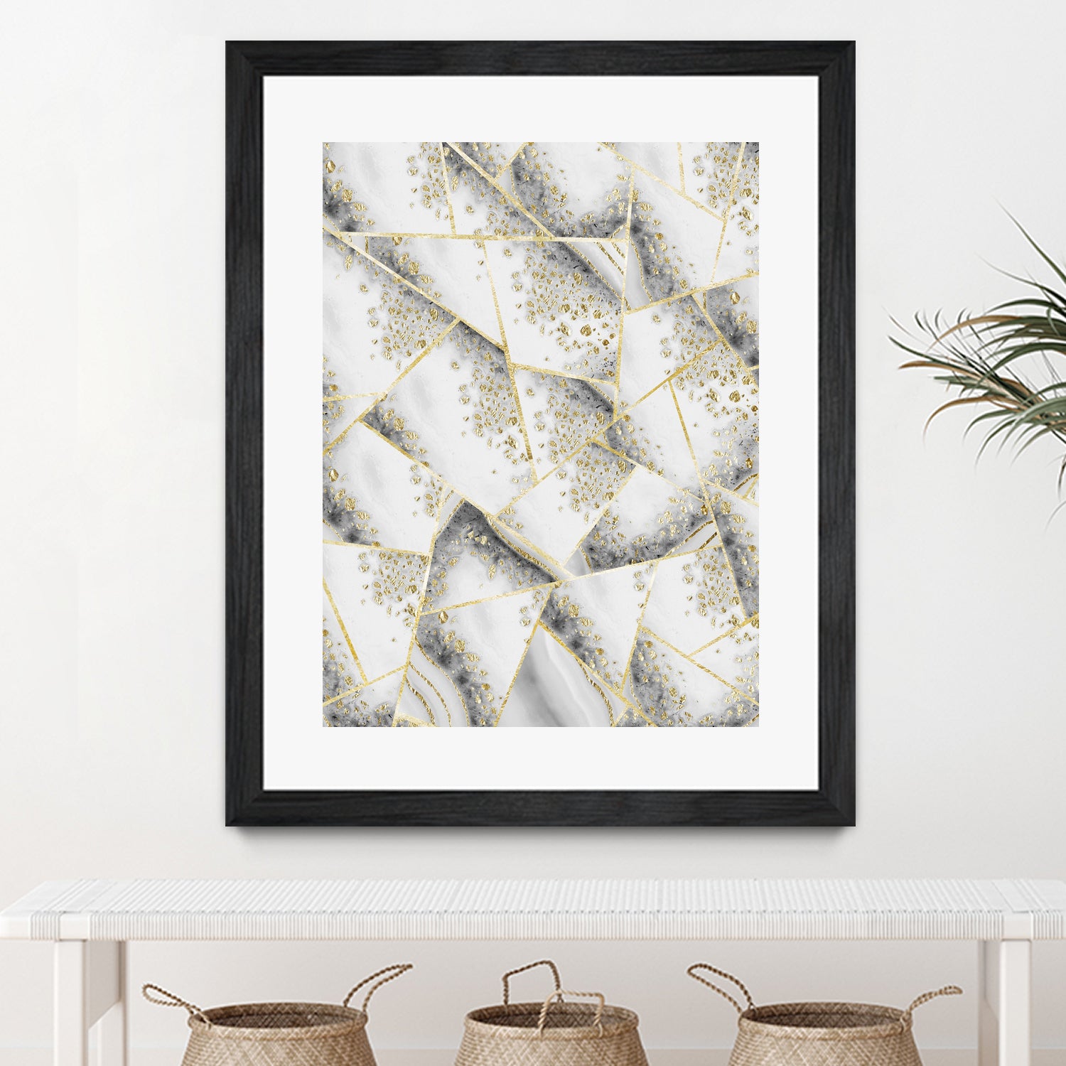 White Agate Gold Geometric Glam #1 #geo #gem #decor #art by Anita & Bella Jantz on GIANT ART - gray vector illustration