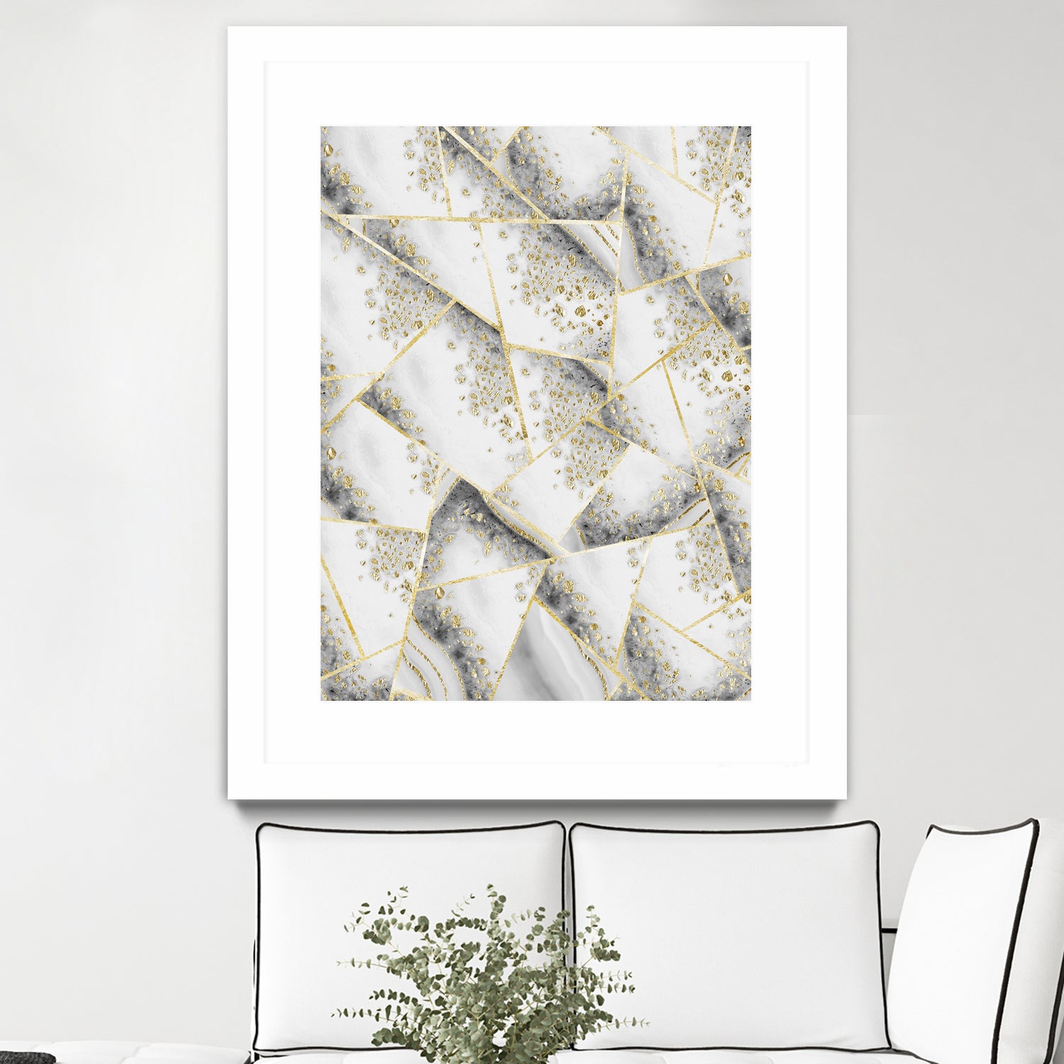 White Agate Gold Geometric Glam #1 #geo #gem #decor #art by Anita & Bella Jantz on GIANT ART - gray vector illustration