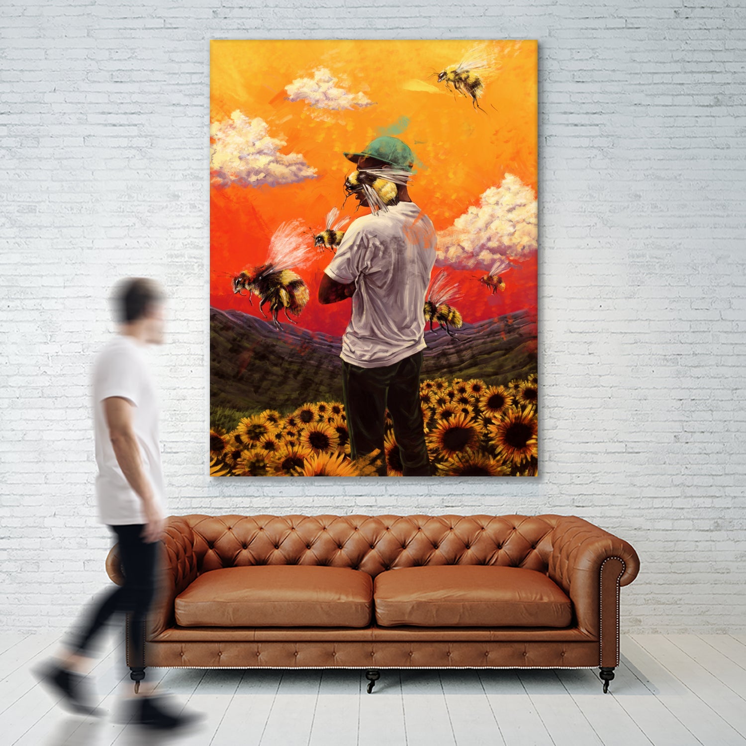 Tyler The Creator Flower Boy by Dmitry Belov on GIANT ART - orange digital painting