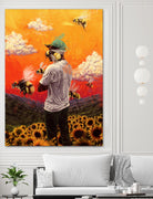 Tyler The Creator Flower Boy by Dmitry Belov on GIANT ART - orange digital painting