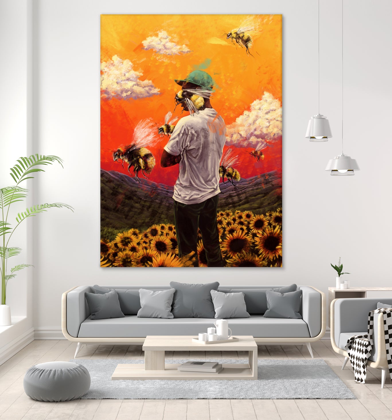 Tyler The Creator Flower Boy by Dmitry Belov on GIANT ART - orange digital painting