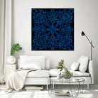 Blue Ceramic style Portuguese tiles by Bernadette Mombourgh on GIANT ART - blue character design