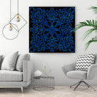 Blue Ceramic style Portuguese tiles by Bernadette Mombourgh on GIANT ART - blue character design