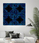 Blue carved tile ceramic effect by Bernadette Mombourgh on GIANT ART - blue digital painting