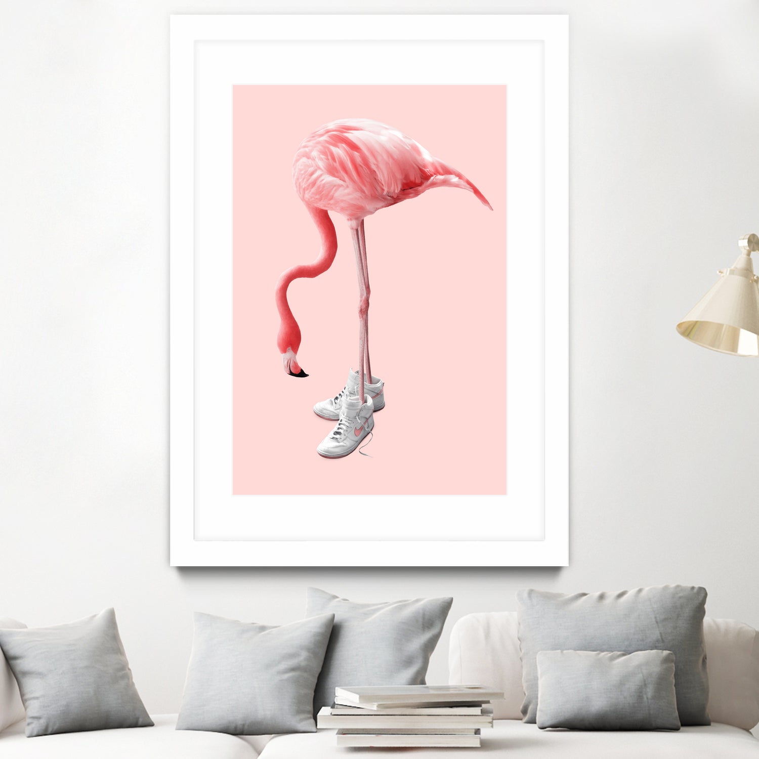 SNEAKER FLAMINGO by Jonas Loose on GIANT ART - pink photo manipulation