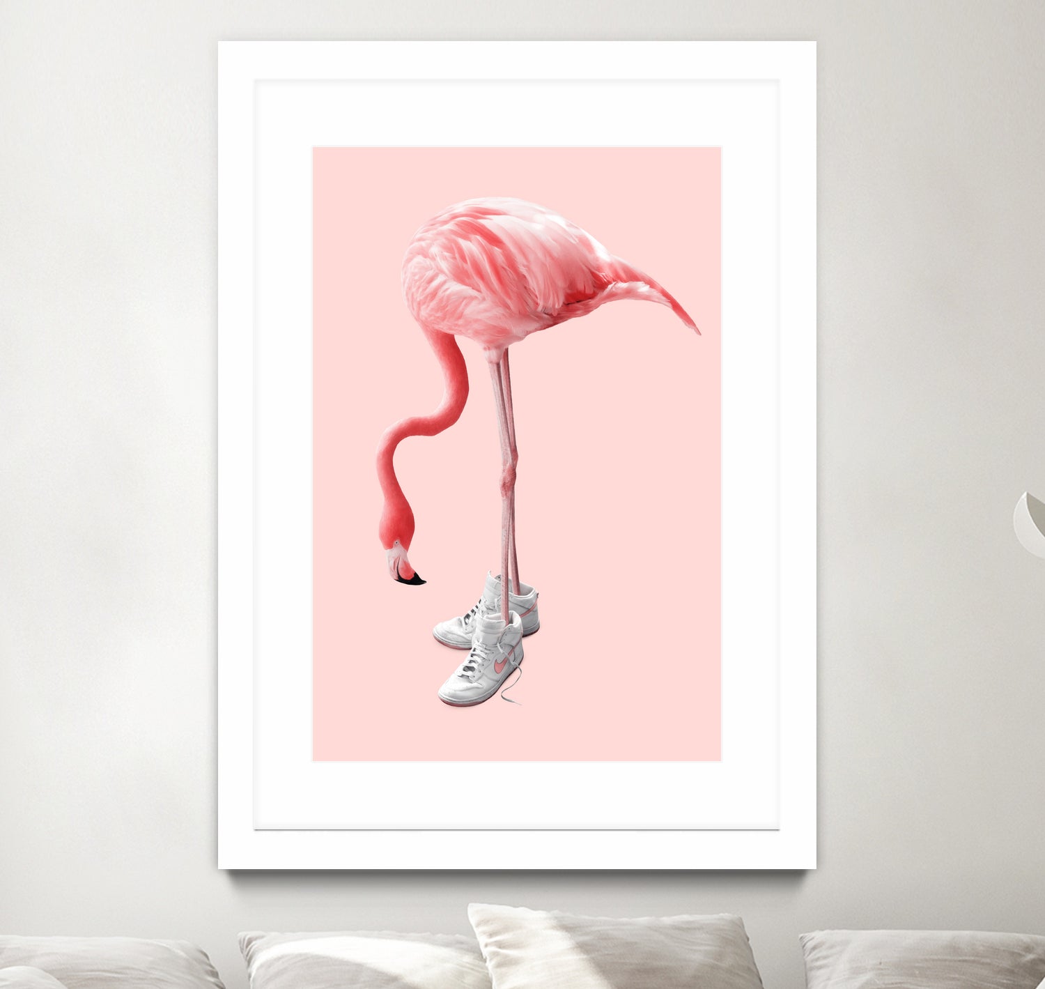 SNEAKER FLAMINGO by Jonas Loose on GIANT ART - pink photo manipulation