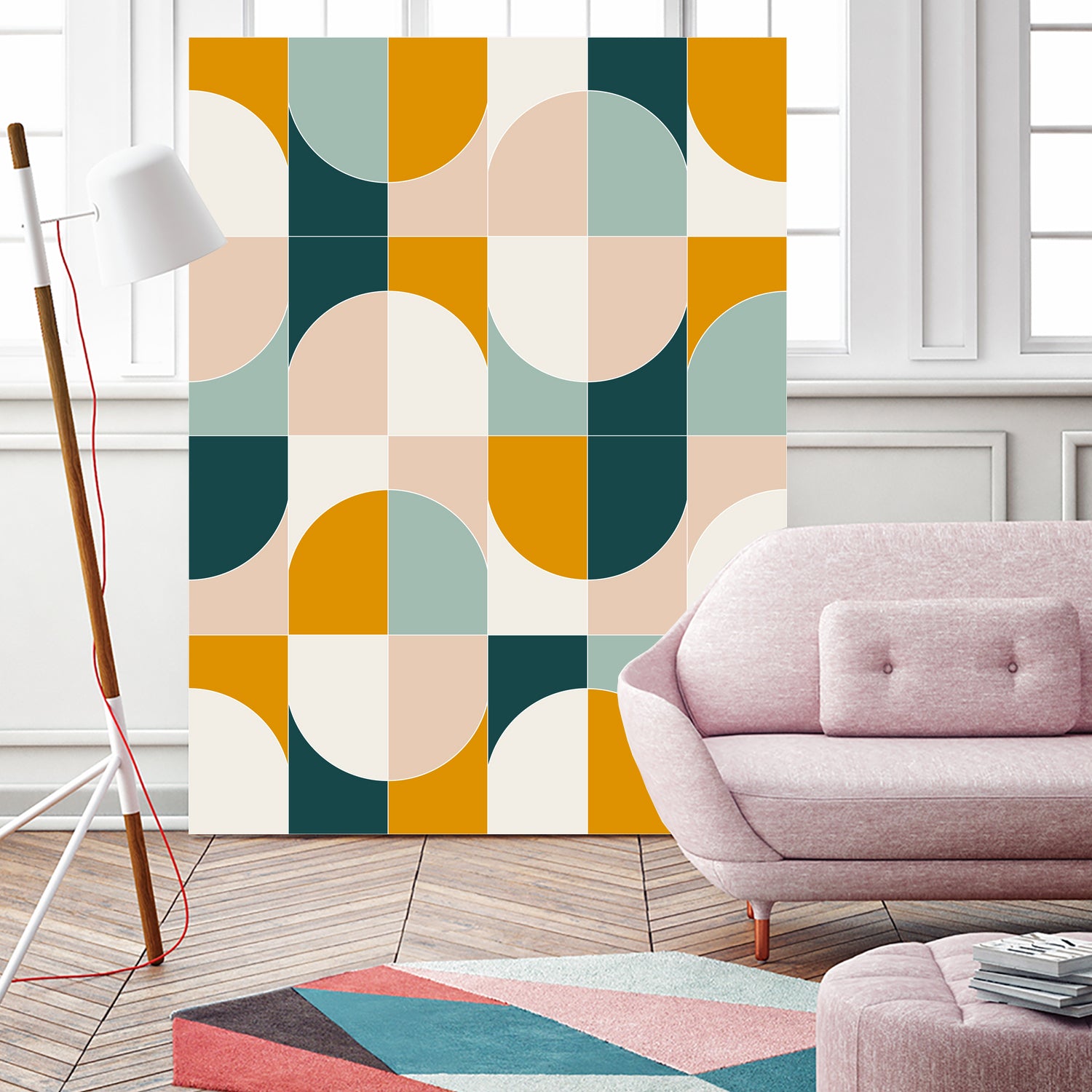 Bold Geo Tiles 01 by Daniela di Niro on GIANT ART - yellow vector illustration