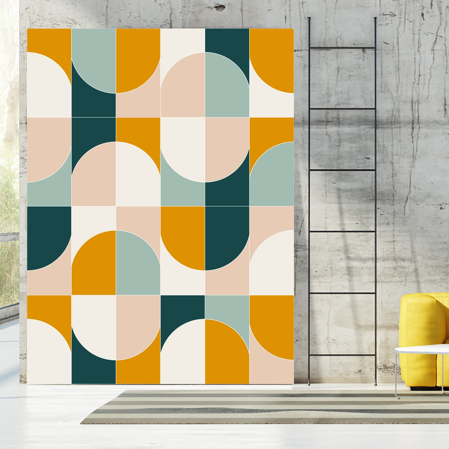 Bold Geo Tiles 01 by Daniela di Niro on GIANT ART - yellow vector illustration