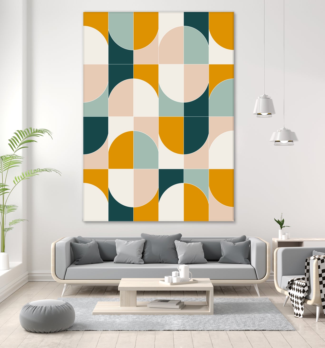 Bold Geo Tiles 01 by Daniela di Niro on GIANT ART - yellow vector illustration