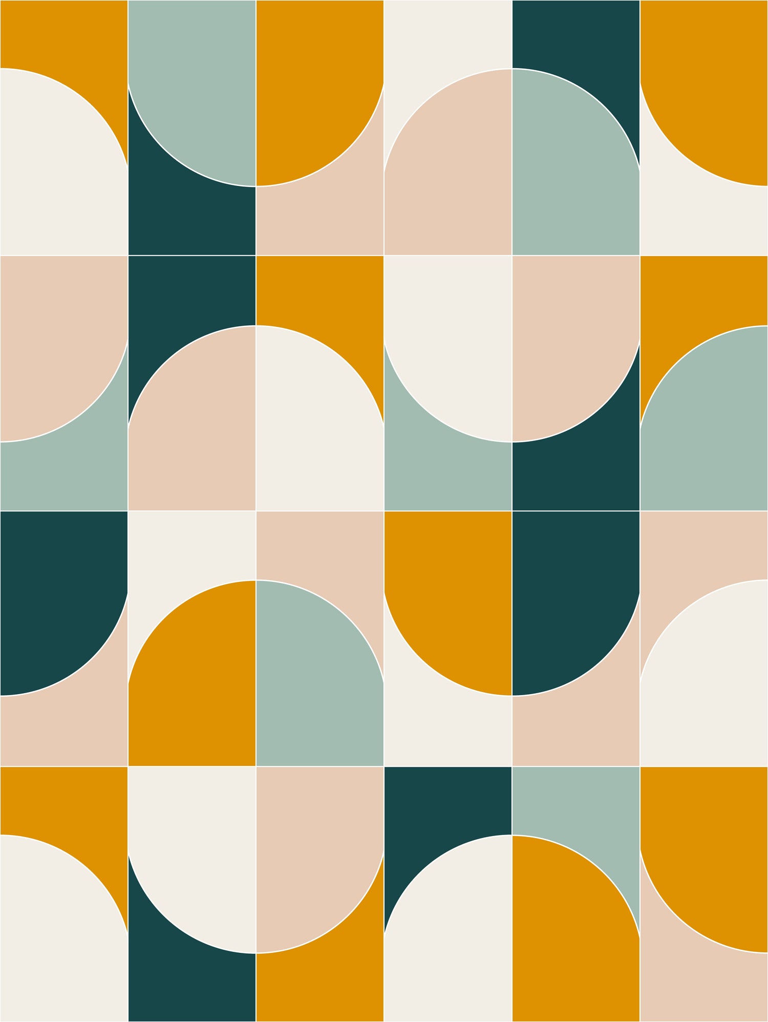 Bold Geo Tiles 01 by Daniela di Niro on GIANT ART - yellow vector illustration