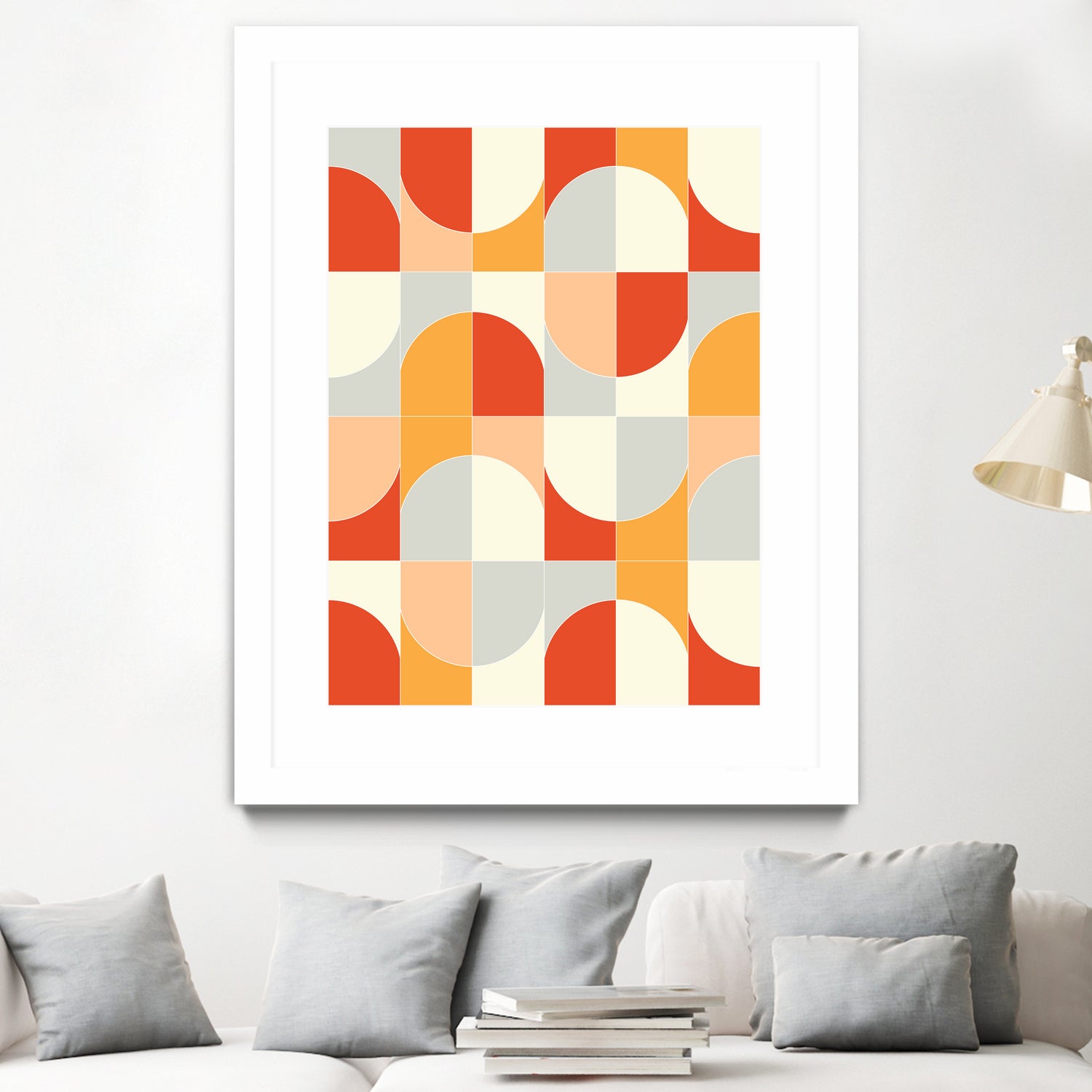 Bold Geo Tiles 02 by Daniela di Niro on GIANT ART - orange vector illustration