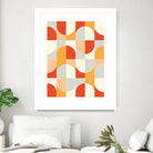 Bold Geo Tiles 02 by Daniela di Niro on GIANT ART - orange vector illustration