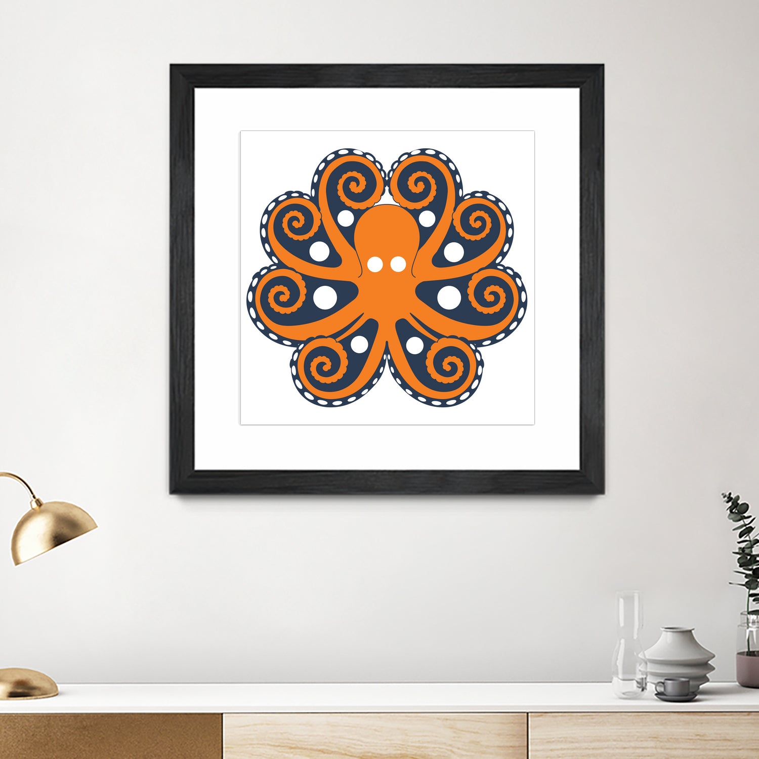 AMALFI OCTOPUS by Thomas Fernez on GIANT ART - orange digital drawing