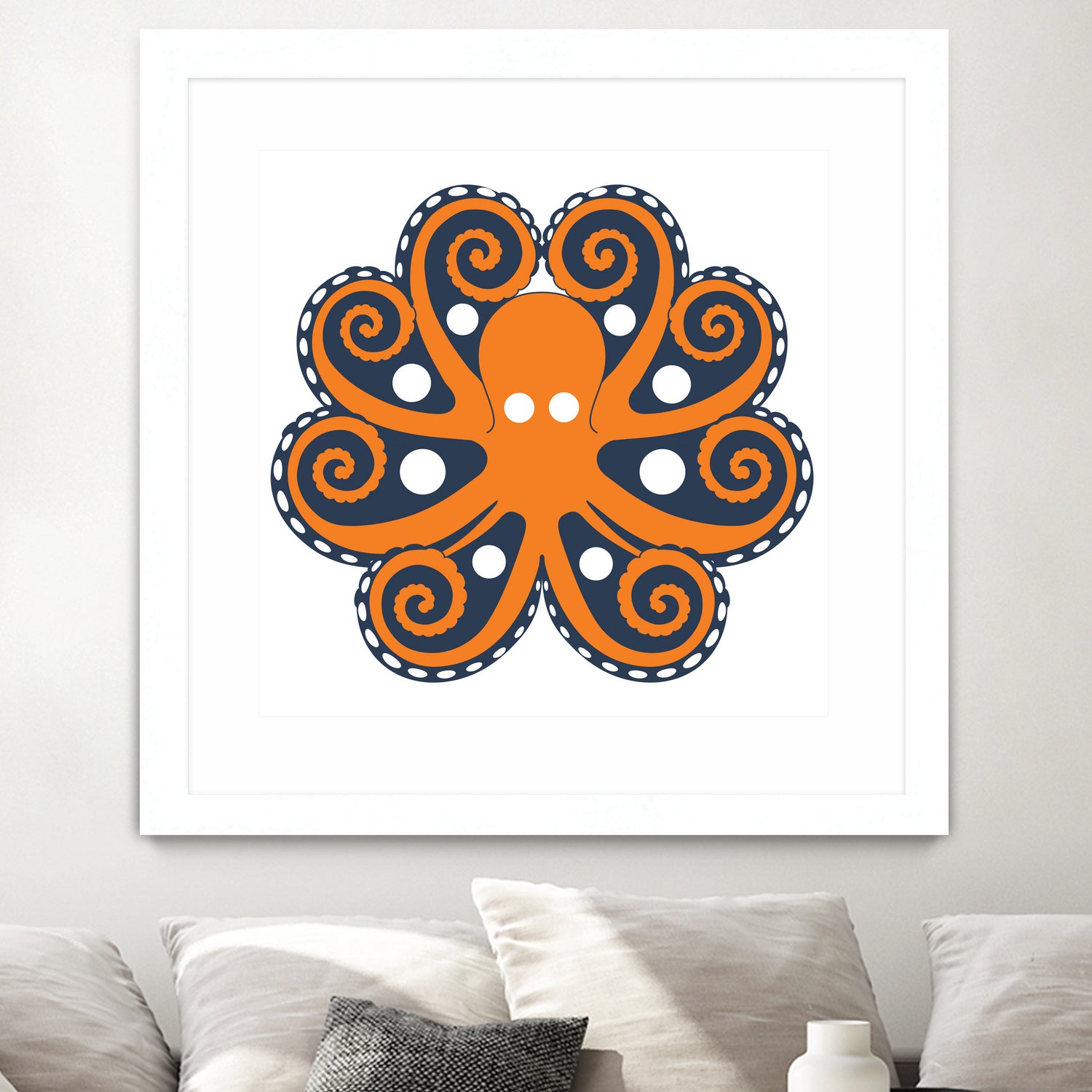 AMALFI OCTOPUS by Thomas Fernez on GIANT ART - orange digital drawing