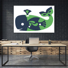 AMALFI WHALE GREEN by Thomas Fernez on GIANT ART - green digital drawing