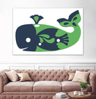 AMALFI WHALE GREEN by Thomas Fernez on GIANT ART - green digital drawing