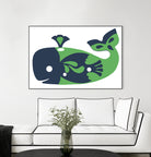 AMALFI WHALE GREEN by Thomas Fernez on GIANT ART - green digital drawing