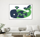 AMALFI WHALE GREEN by Thomas Fernez on GIANT ART - green digital drawing