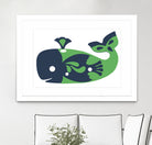 AMALFI WHALE GREEN by Thomas Fernez on GIANT ART - green digital drawing