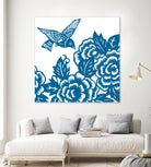 HUMMINGBIRD BLUE by Thomas Fernez on GIANT ART - blue digital drawing