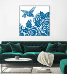 HUMMINGBIRD BLUE by Thomas Fernez on GIANT ART - blue digital drawing