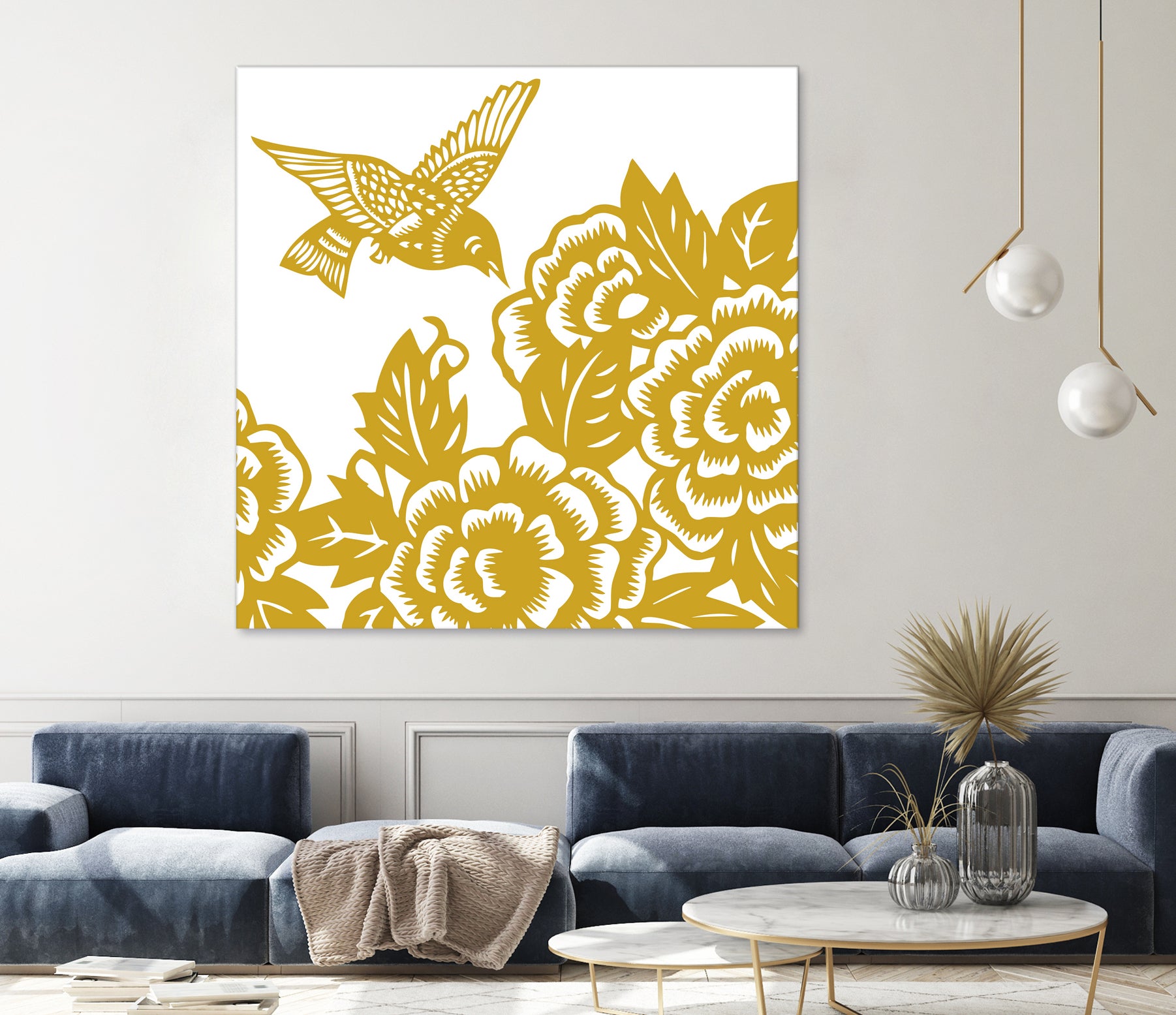 HUMMINGBIRD GOLD by Thomas Fernez on GIANT ART - yellow digital painting