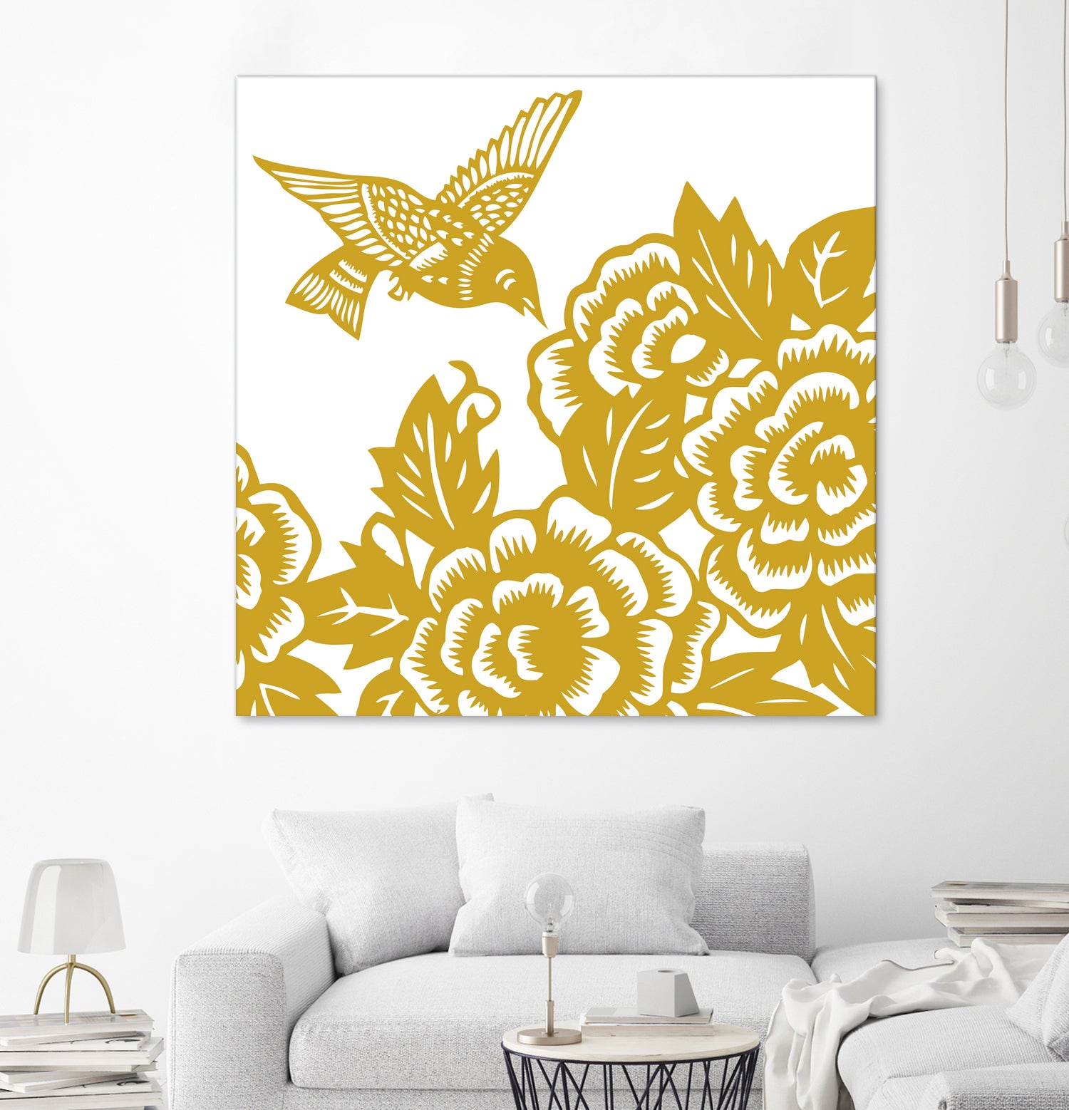 HUMMINGBIRD GOLD by Thomas Fernez on GIANT ART - yellow digital painting