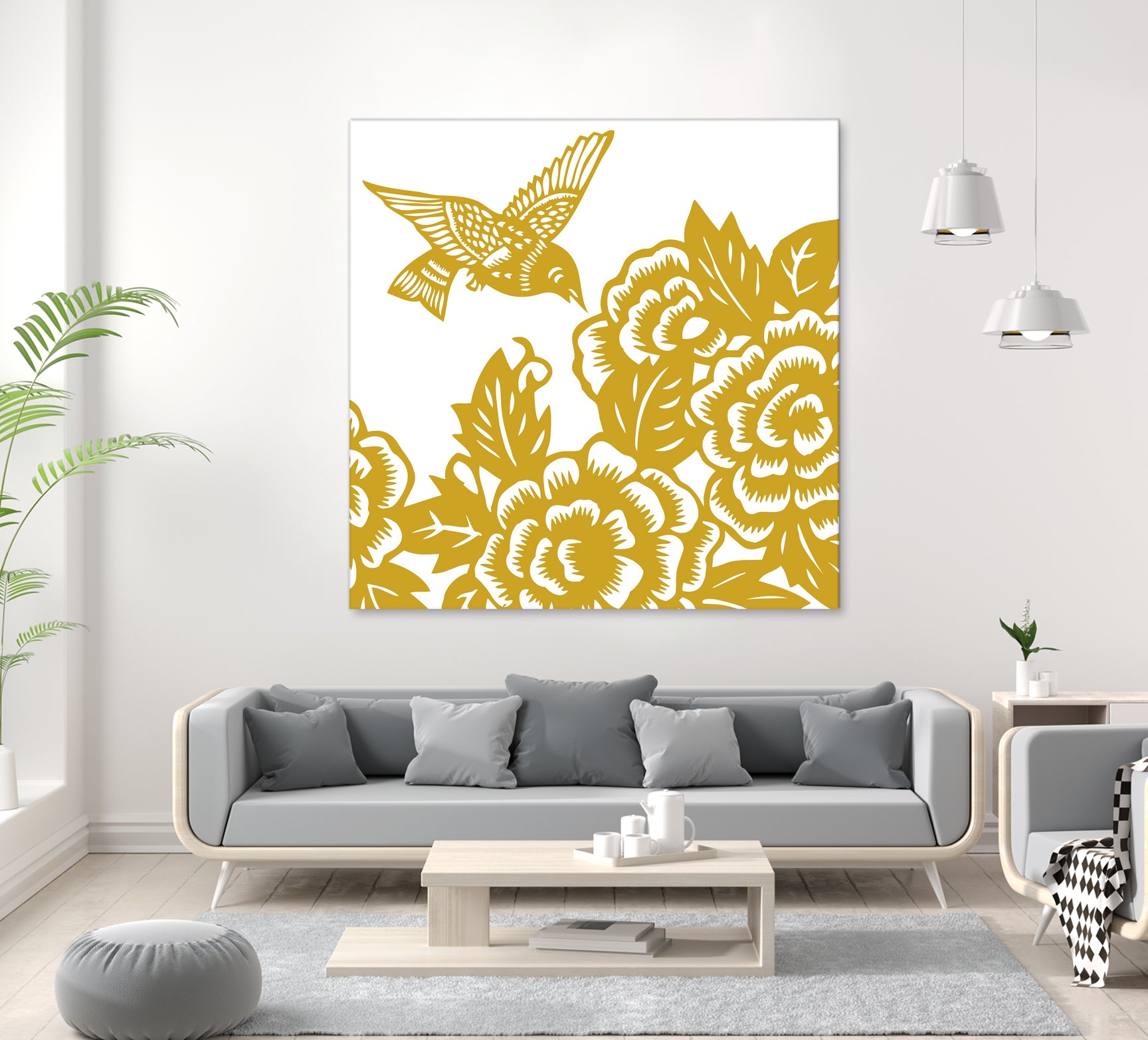 HUMMINGBIRD GOLD by Thomas Fernez on GIANT ART - yellow digital painting