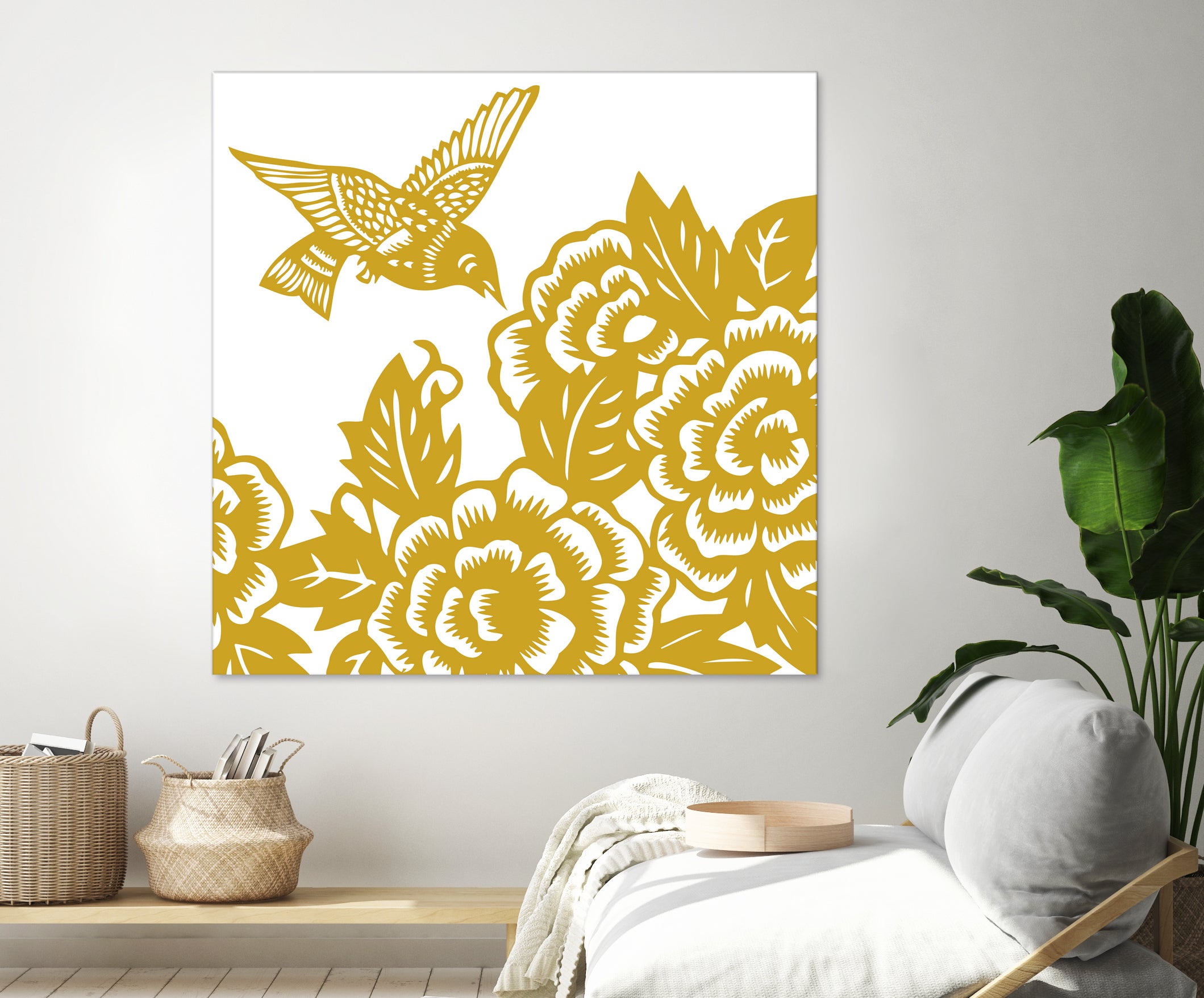 HUMMINGBIRD GOLD by Thomas Fernez on GIANT ART - yellow digital painting