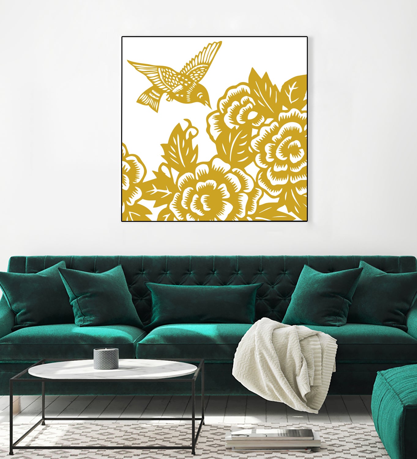 HUMMINGBIRD GOLD by Thomas Fernez on GIANT ART - yellow digital painting