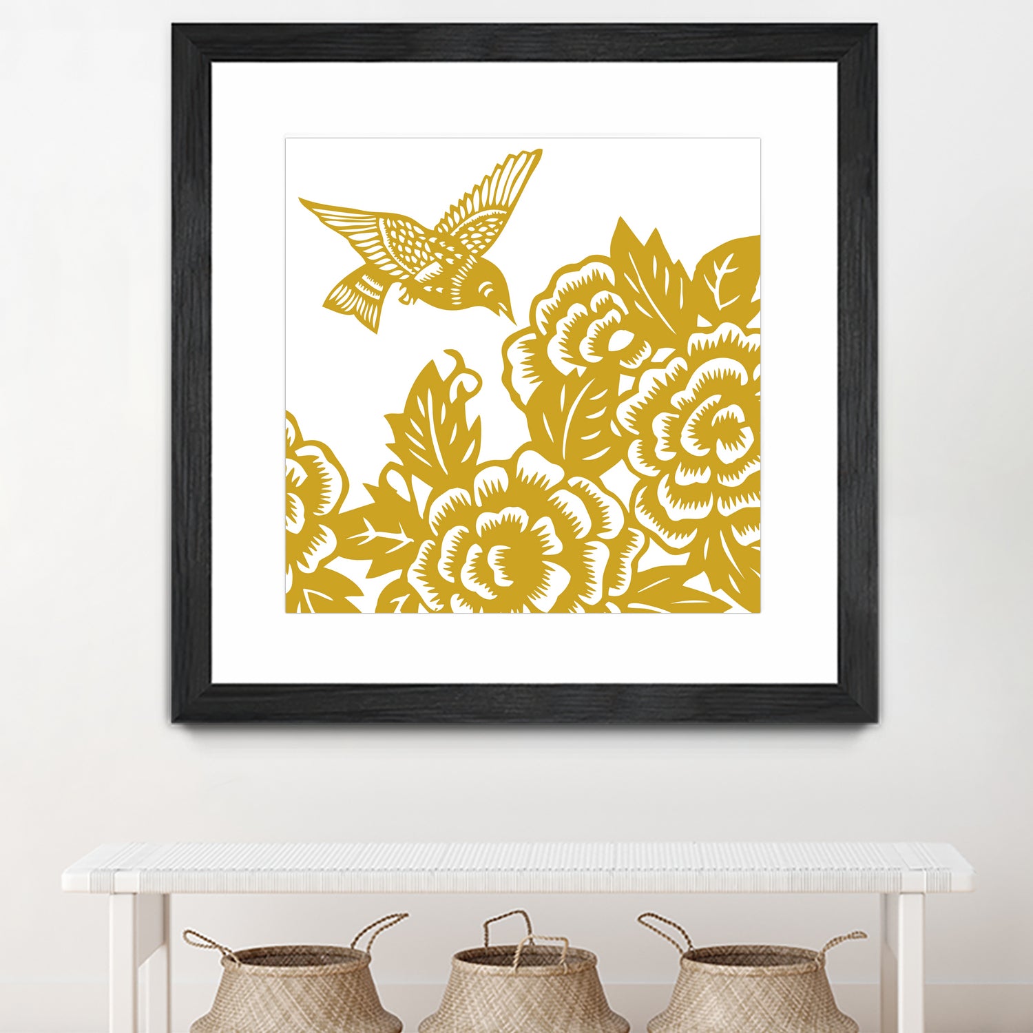 HUMMINGBIRD GOLD by Thomas Fernez on GIANT ART - yellow digital painting