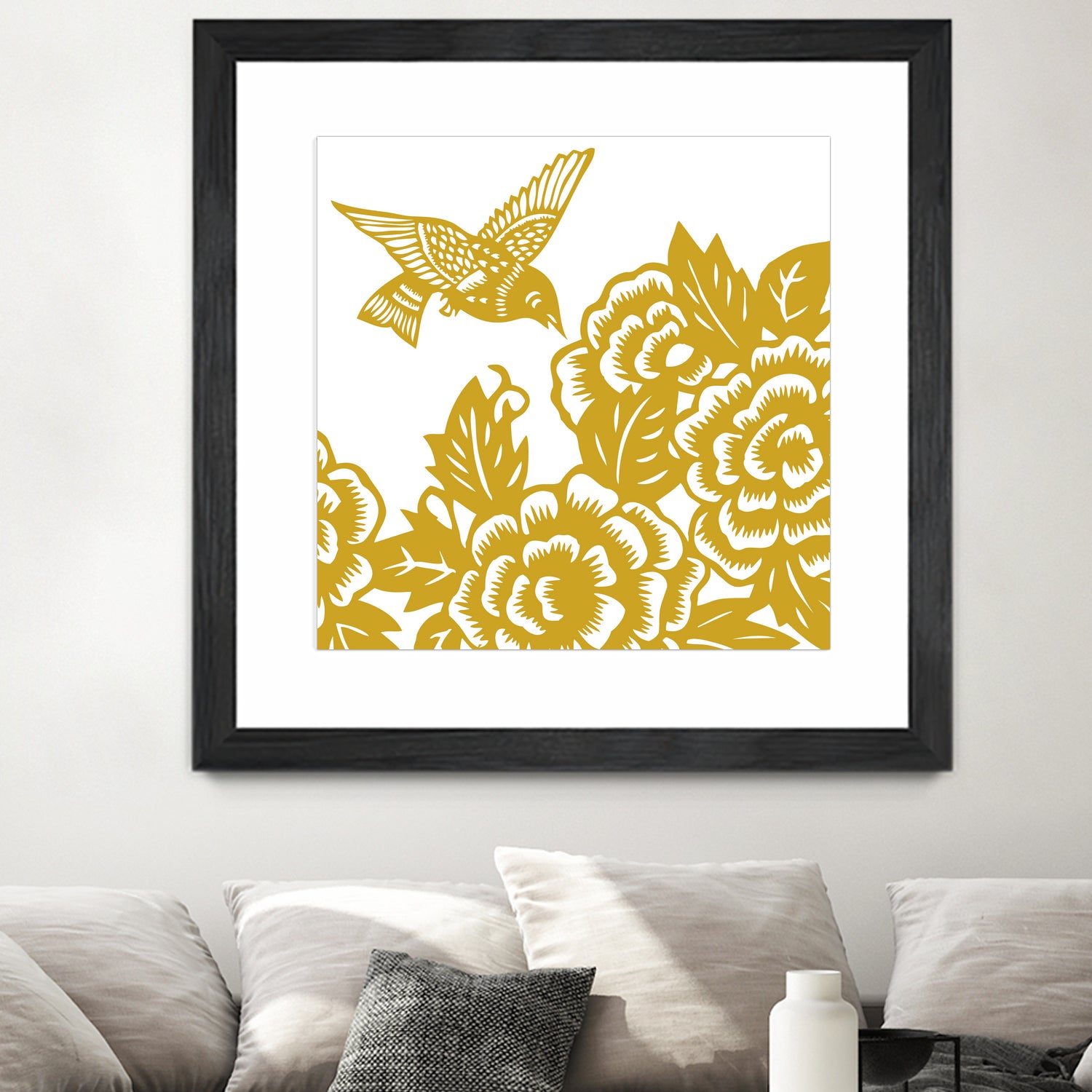 HUMMINGBIRD GOLD by Thomas Fernez on GIANT ART - yellow digital painting