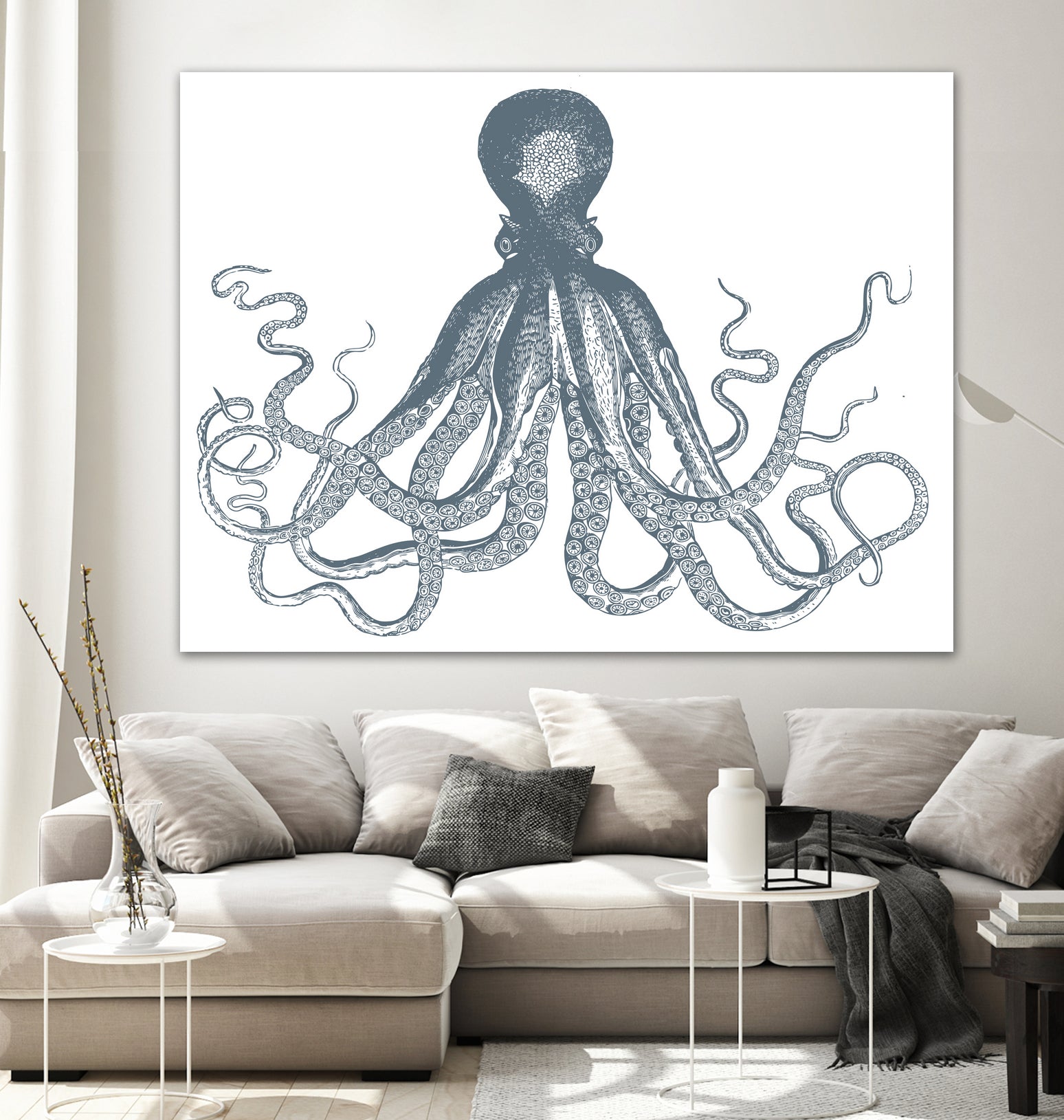 OCTOPUS GREY by Thomas Fernez on GIANT ART - gray digital drawing