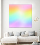 Beautiful Pastel Rainbow Ombre Design by Kelsey Lovelle on GIANT ART - pink digital painting