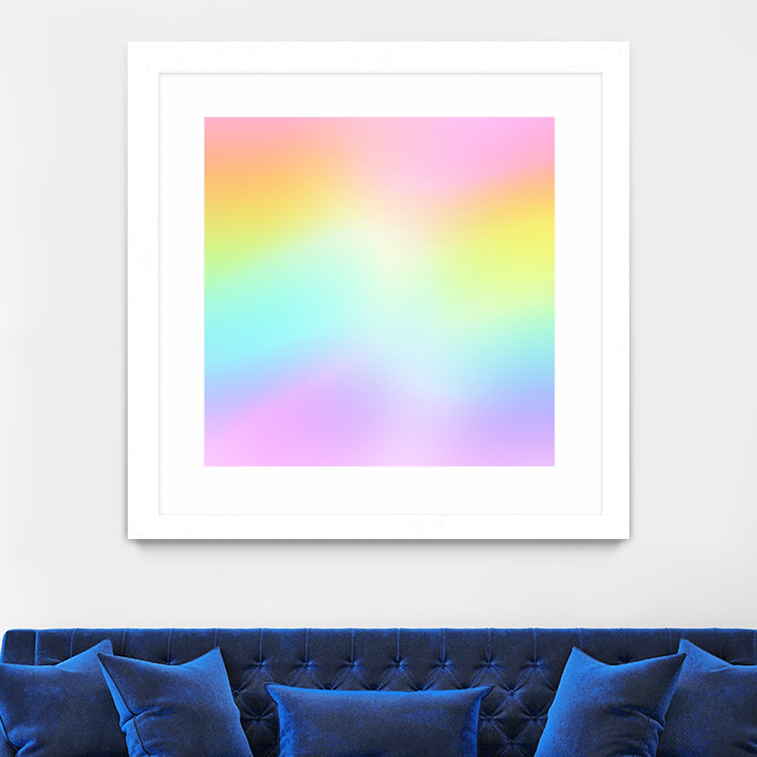 Beautiful Pastel Rainbow Ombre Design by Kelsey Lovelle on GIANT ART - pink digital painting