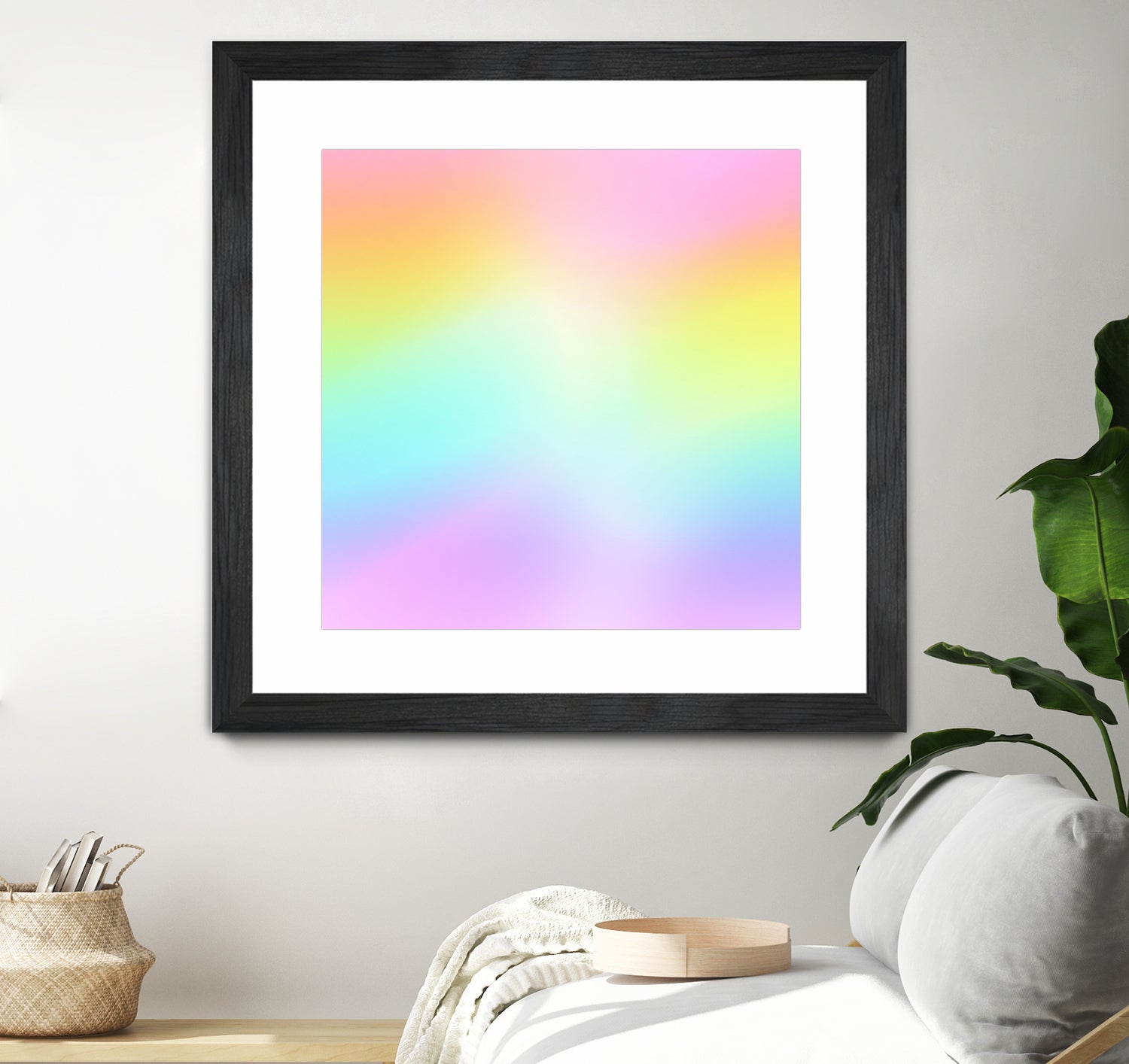 Beautiful Pastel Rainbow Ombre Design by Kelsey Lovelle on GIANT ART - pink digital painting