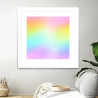 Beautiful Pastel Rainbow Ombre Design by Kelsey Lovelle on GIANT ART - pink digital painting