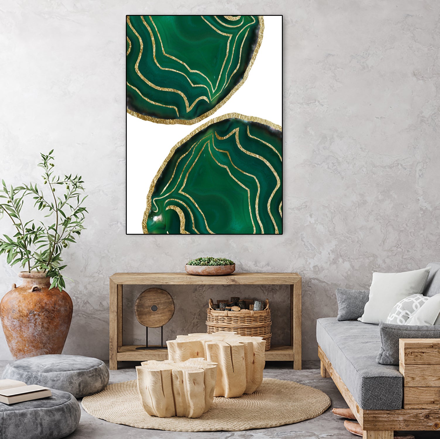 Emerald Agate Gold Glam #1 #gem #decor #art by Anita & Bella Jantz on GIANT ART - green photo illustration