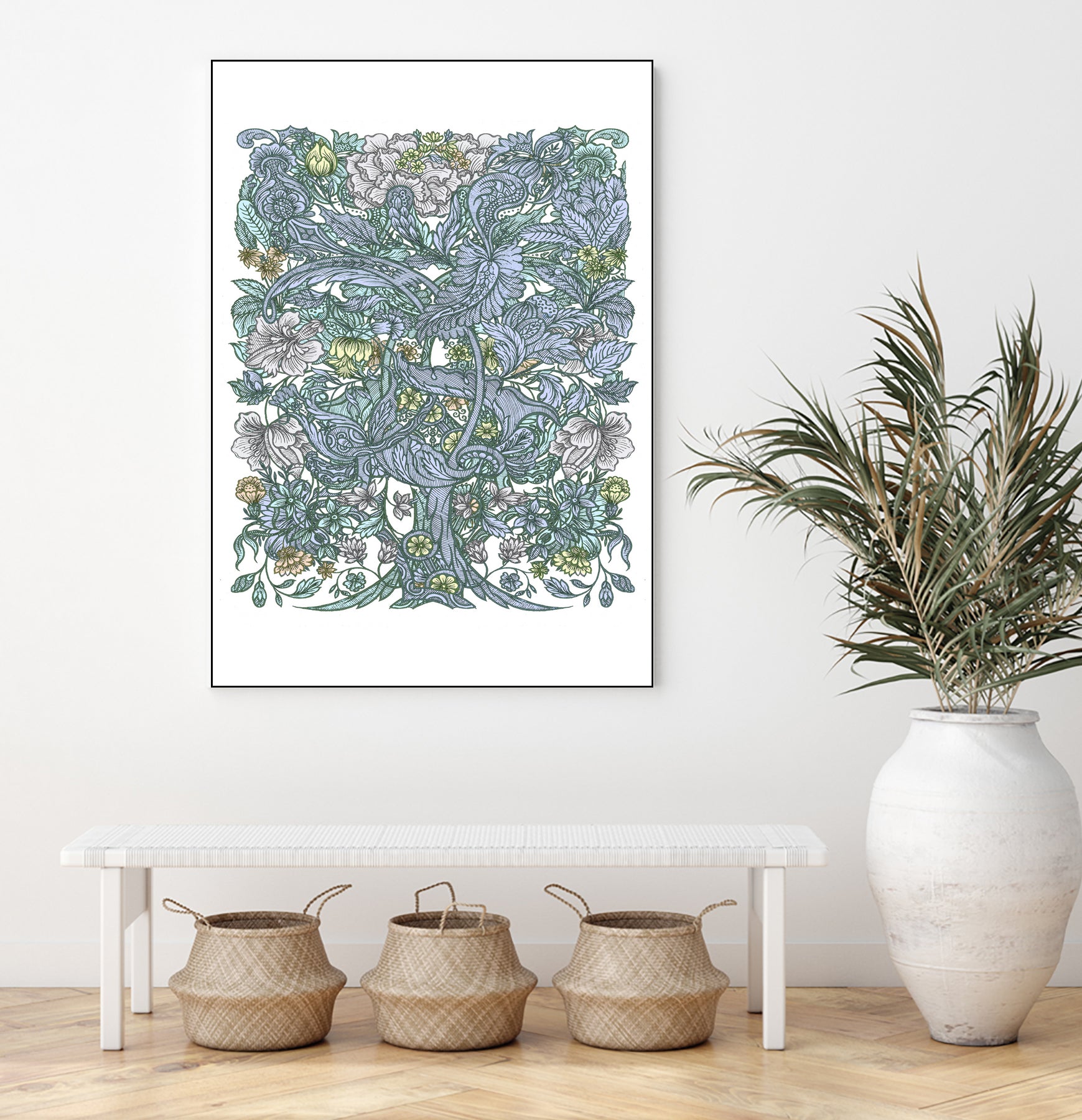 Floral delight by anne corr on GIANT ART - blue digital painting