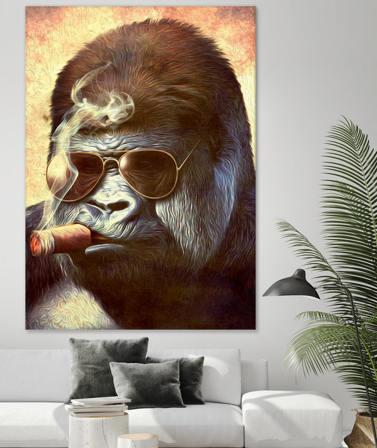 Gorilla In The Mist by Andrew Treherne on GIANT ART - brown digital painting