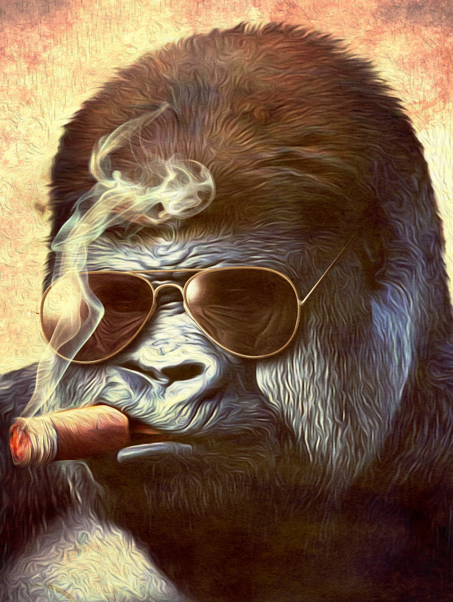 Gorilla In The Mist by Andrew Treherne on GIANT ART - brown digital painting