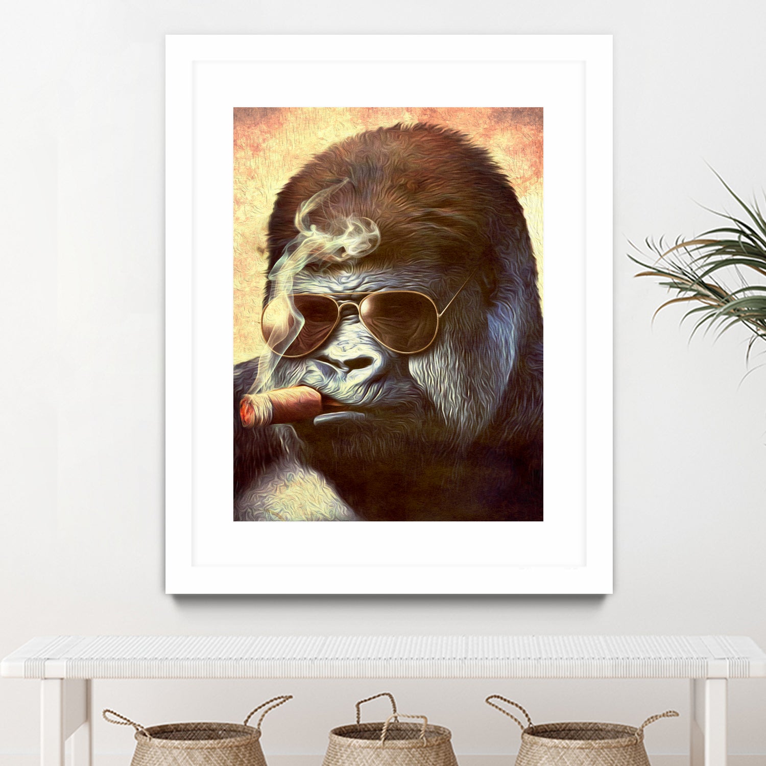 Gorilla In The Mist by Andrew Treherne on GIANT ART - brown digital painting