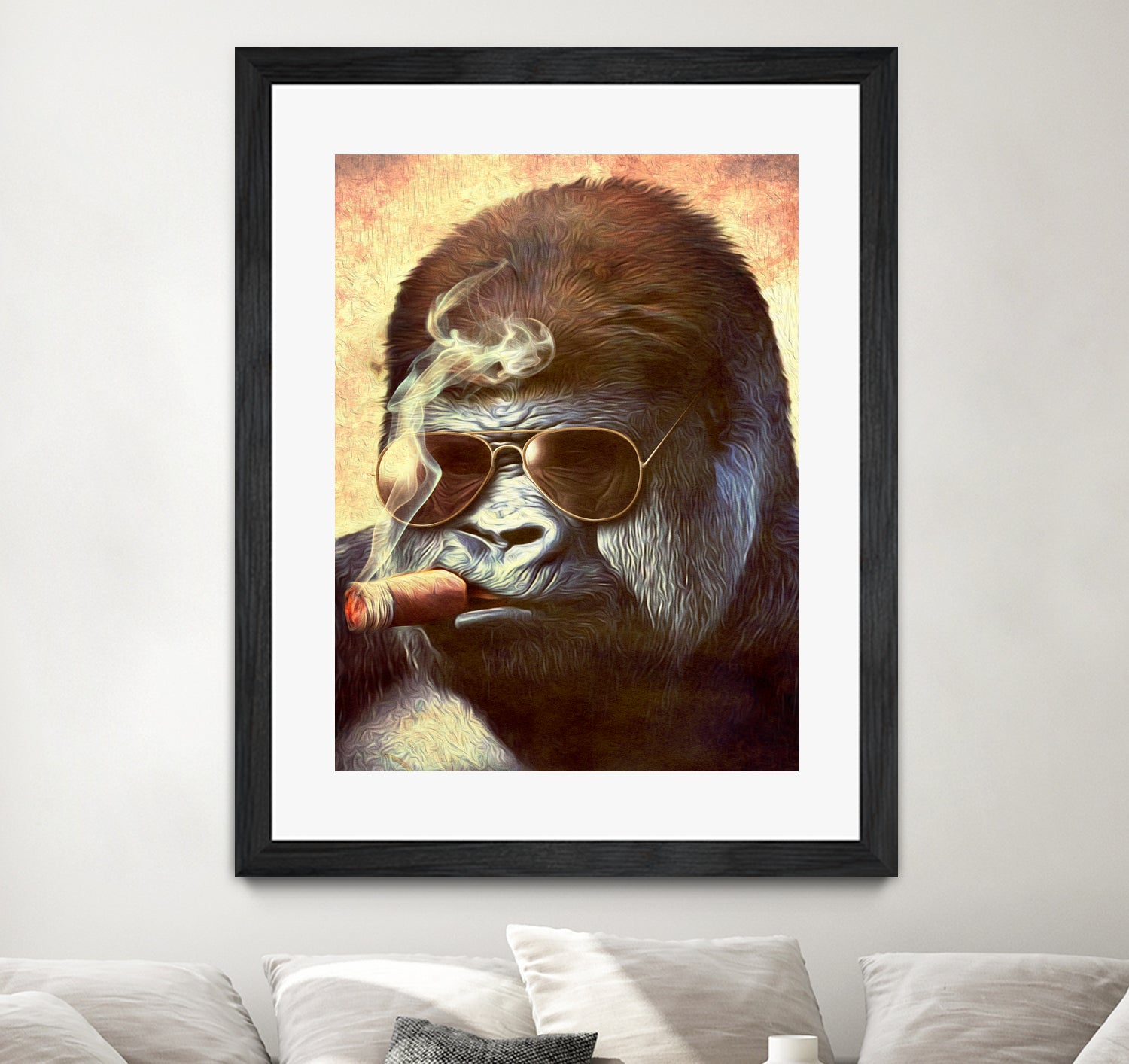 Gorilla In The Mist by Andrew Treherne on GIANT ART - brown digital painting