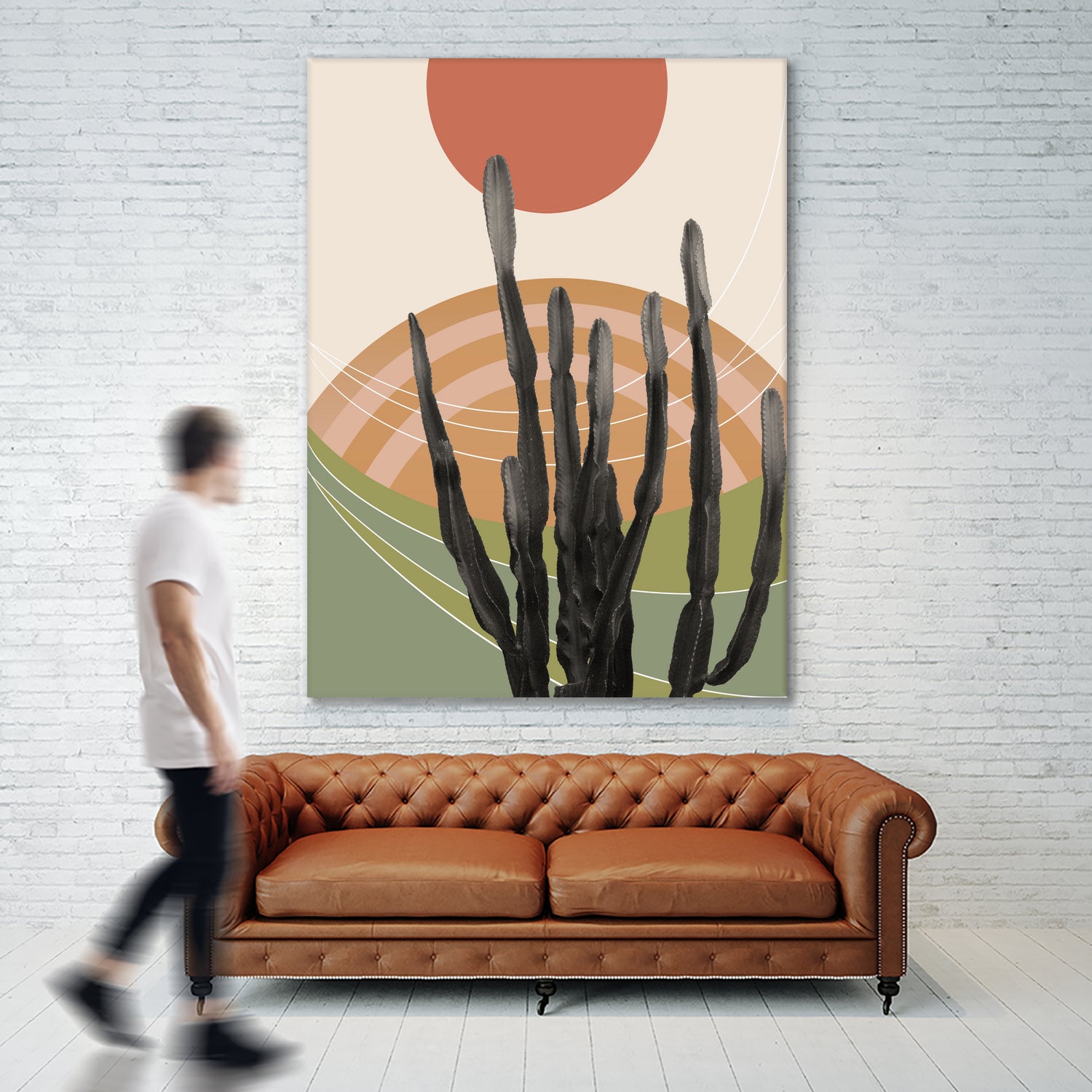 Cactus in the Desert #3 #tropical #wall #art by Anita & Bella Jantz on GIANT ART - orange digital drawing