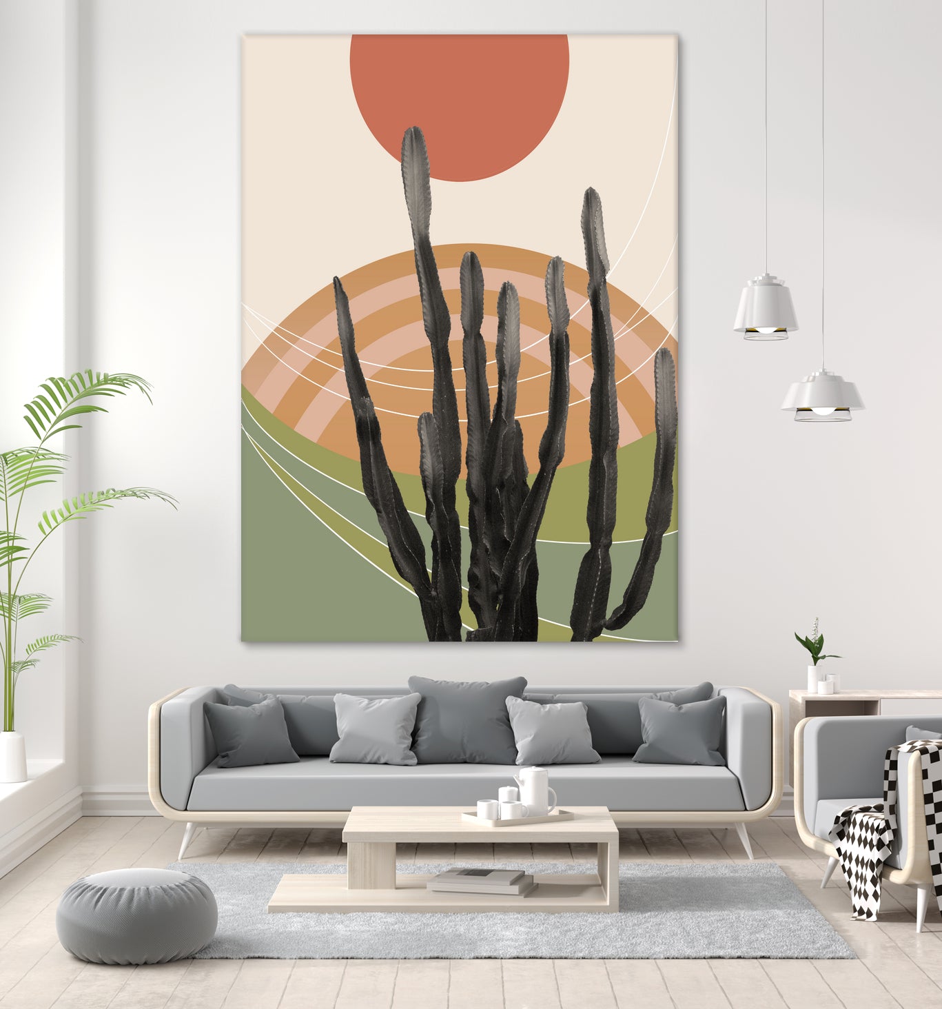 Cactus in the Desert #3 #tropical #wall #art by Anita & Bella Jantz on GIANT ART - orange digital drawing